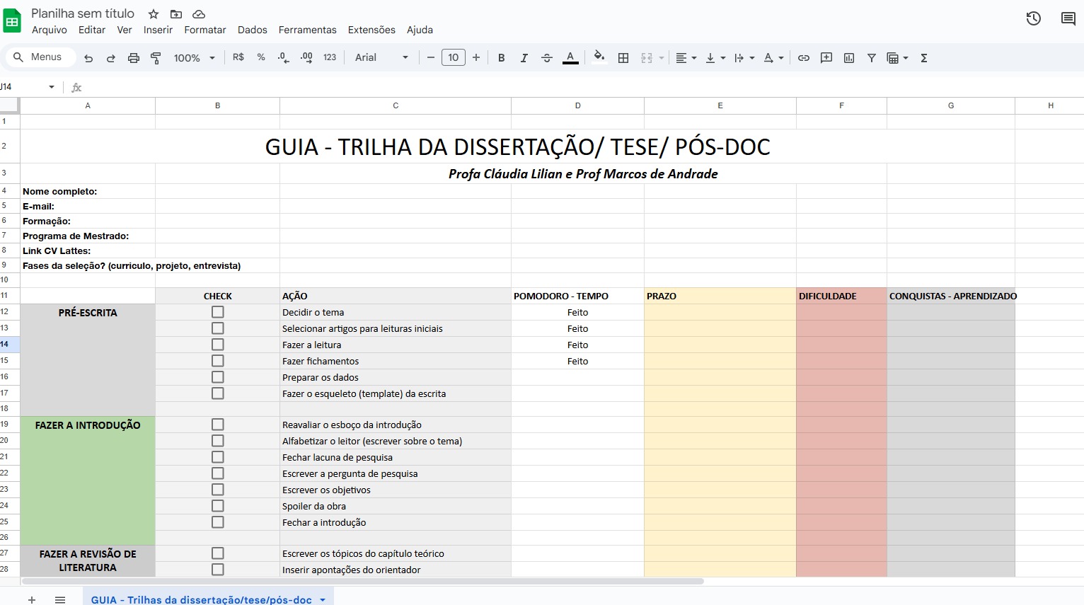 Guia Trilha da dissertação/tese/pos-doc